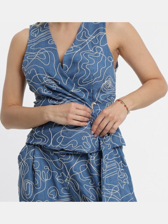 Women's Blue. Set with Pants