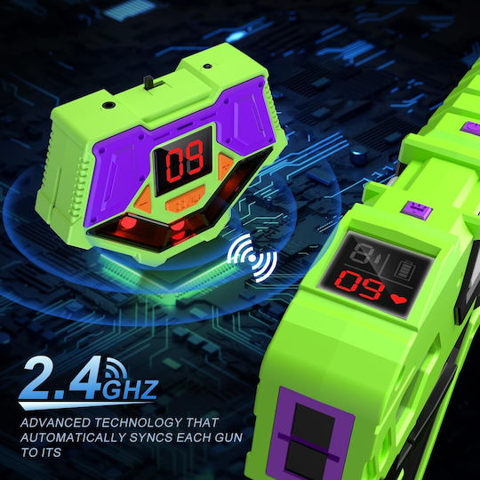 Set Infrared Laser Tag 4 Pistoale de jucărie 2.4 Ghz 4 Recepționare Afișaj Led 5 Moduri de tragere Stație de încărcare Jucărie Interactivă pentru interior și exterior