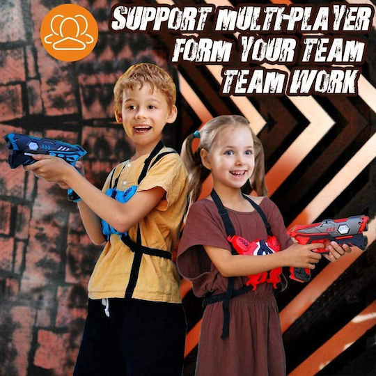 Infrared Laser Tag Set 4 Pistols 4 Vests Interactive Indoor Outdoor Use Vibration Function Sound Effects Led Light