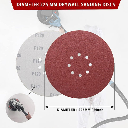 Foaie de șlefuire pentru șlefuitor excentric K40 cu găuri 225mmx225mm Set 10buc