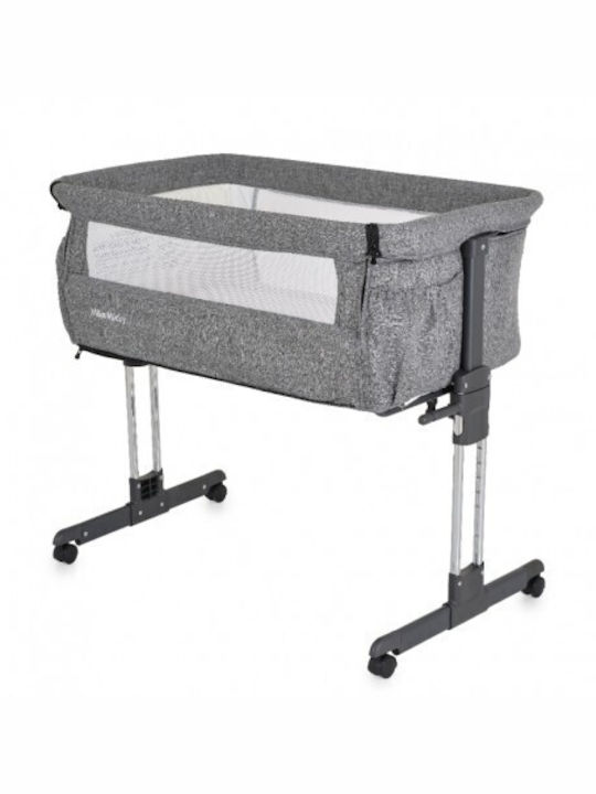 Moni Cradle-Park Mika with Mattress and Wheels Gray
