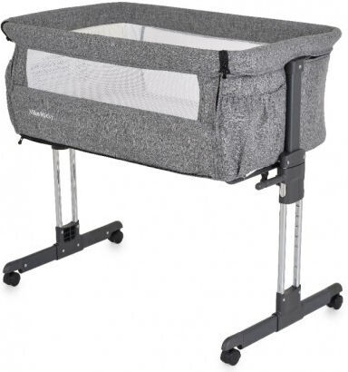 Moni Cradle-Park Mika with Mattress and Wheels Gray