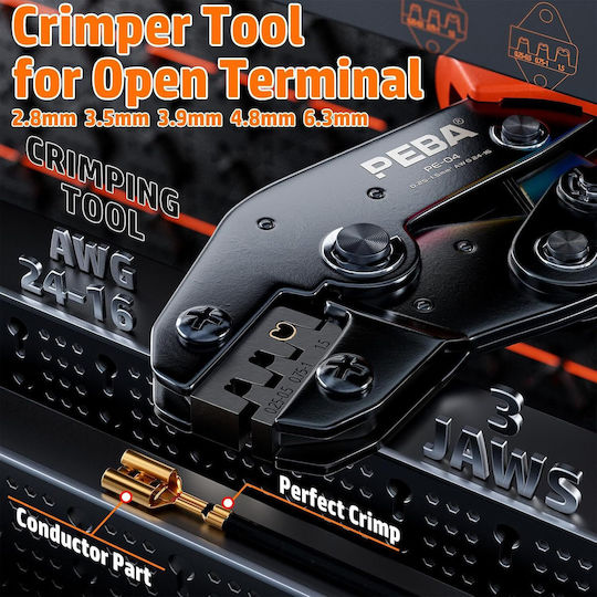 Crimping Pliers for Cross-Section Range 0.25 - 2.5mm²