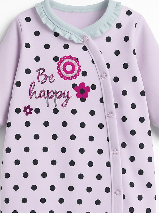 Beboulino Be Happy Babystrampler Langärmliges Rosa