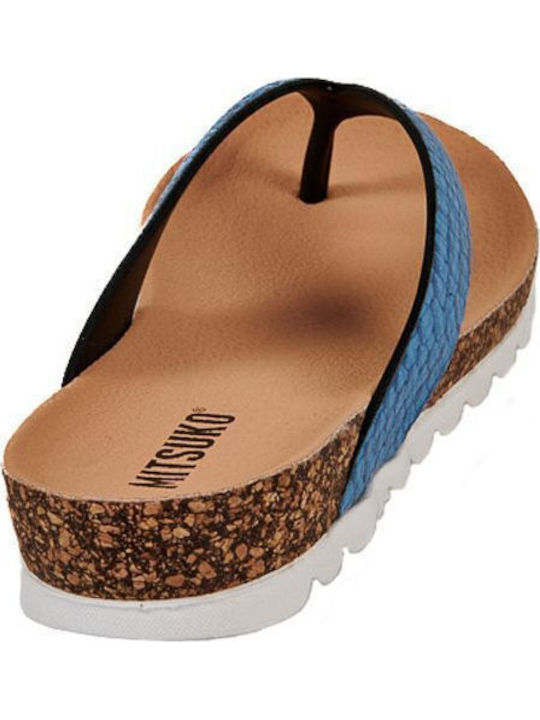 Damen Flache Sandalen Blau