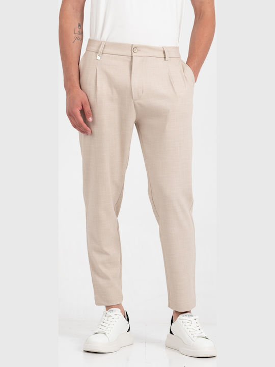 Trousers Elastic in Loose Fit Beige