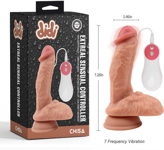 Chisa Novelties Extreal Sensual Controller Realistic Vibrator 18.5cm Flesh