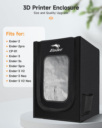 Husă pentru Imprimantă 3D Creality Ender 3 Serie Ender 3 Pro Ender 3s Ender 3 V2 Ender 3 Neo Ender 3 V2 Neo Ender 2 Ender 2 Pro Cp-01 Rezistent la Foc Rezistent la Apă Antistatabilă Detasabilă 720x600x480mm Negru