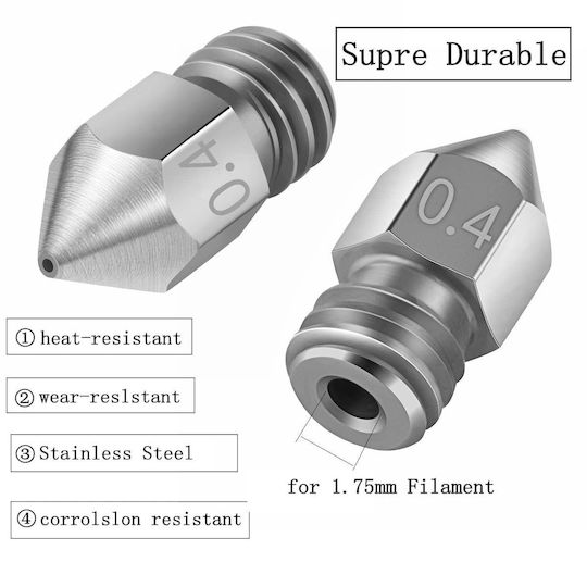 Set Duză Pentru Imprimante 3D 30 Bucăți 0.2mm 0.4mm 0.6mm M6 Șurub 1.75mm Filament Cupru Oțel Inoxidabil Tije de Curățare Creality Ender 3 V2 Ender 3 Ender 3 Pro Ender 3 Max Ender 5 Pro Ender 3 S1 Ender Neo Cr