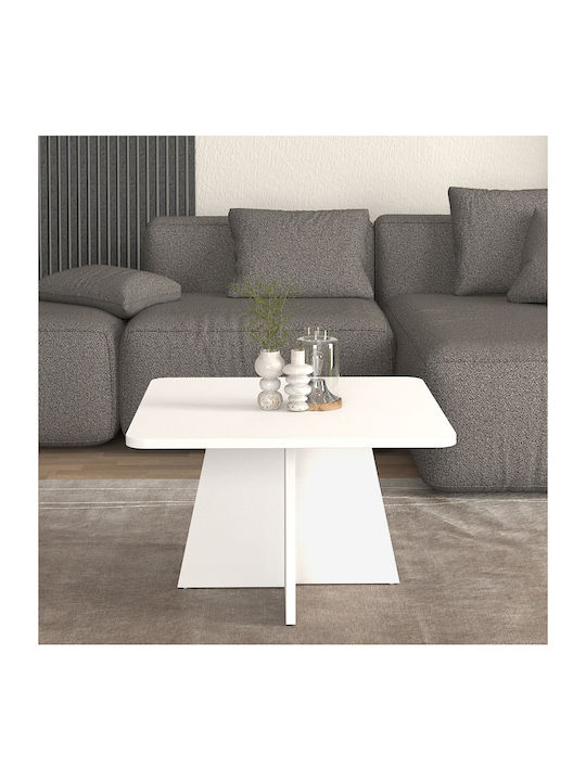 Square Central Coffee Table Sugar Wooden White W60xL60xH36.8cm