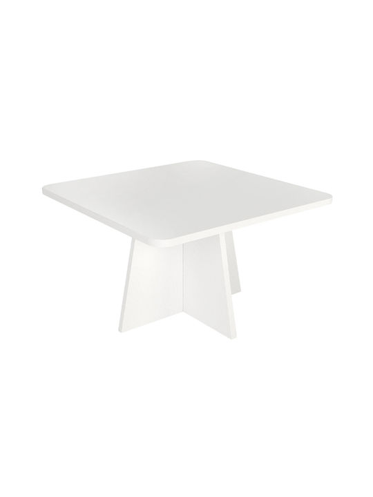 Square Central Coffee Table Sugar Wooden White W60xL60xH36.8cm