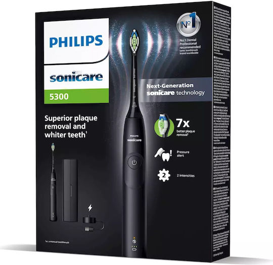 Philips Sonicare 5300 Electric Toothbrush with Timer and Travel Case Black
