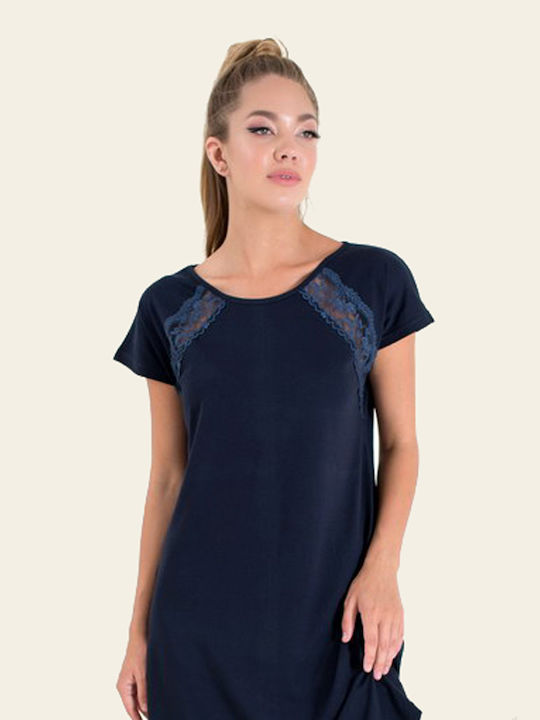 Happy Family Summer Women's Nightdress Blue - Blue Marine