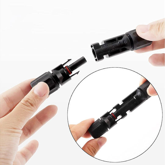 Set 20 Conectori MC4 Fotovoltaic Panou Bărbat Femeie Chei Speciale Ip67 Cablu Solar 2.5 Mm² 4 Mm² 6 Mm² Negru