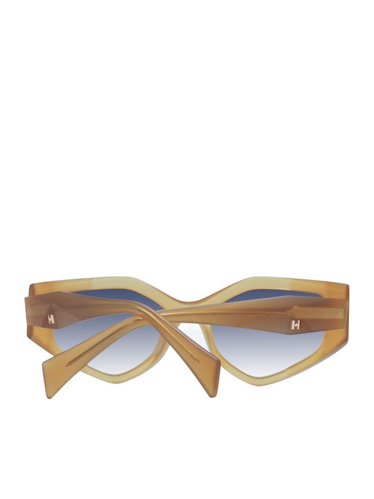 Ana Hickmann Women's Sunglasses with Yellow Plastic Frame and Blue Gradient Lens 9211 T01