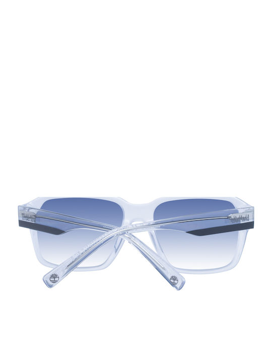 Timberland Unisex Sunglasses with Transparent Plastic Frame and Blue Gradient Lens TB9343 26D