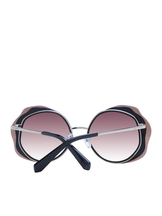Ted Baker Дамски Слънчеви Очила с Черен Рамка и Кафяви Преливащи Стъкла TB1715 422