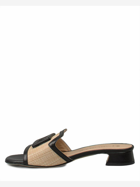 Mules with Heel in Beige Color