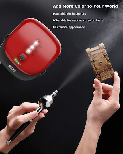 Mini Kit Compresor Aerograf Reîncărcabil 1000 Mah Aerograf Duza 0.3 Mm Presiune Reglabilă Pe 3 Niveluri Manichiură Pictură Corporală Tatuaj Semi-permanent Decorare Tort