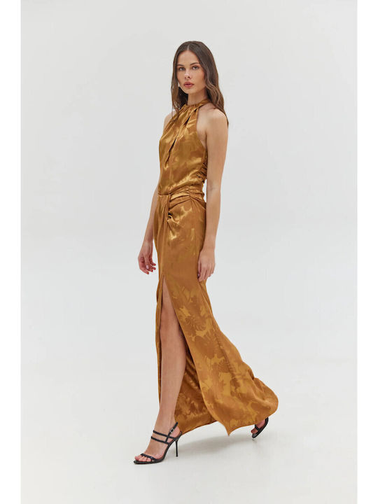 Satin Maxi Fustă Milk Chocolate