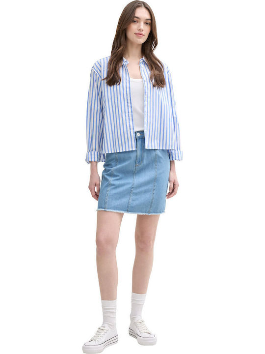 Mini Φούστα Used Bleached Blue Denim
