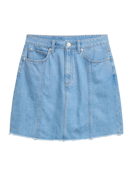 Mini Φούστα Used Bleached Blue Denim