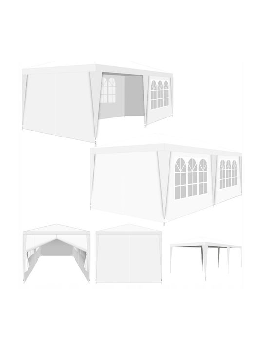 Беседка Градина Бял 6x3м