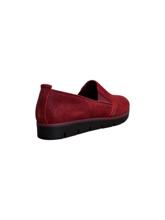 # Leder Damen Mokassins in Rot Farbe