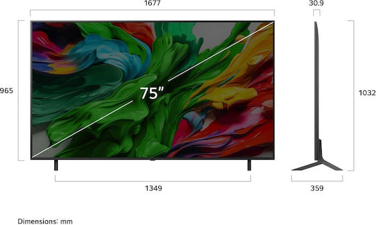 LG Smart Τηλεόραση 75" 4K UHD QNED evo AI QNED87 HDR (2025) 75QNED87A6B