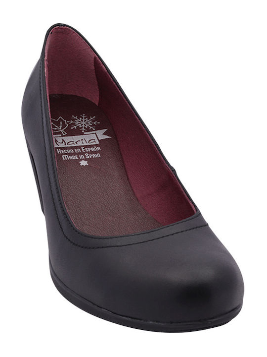 Leder Pumps Schwarz