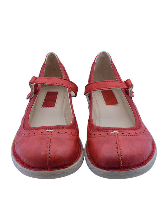 Leather Ballerinas Red