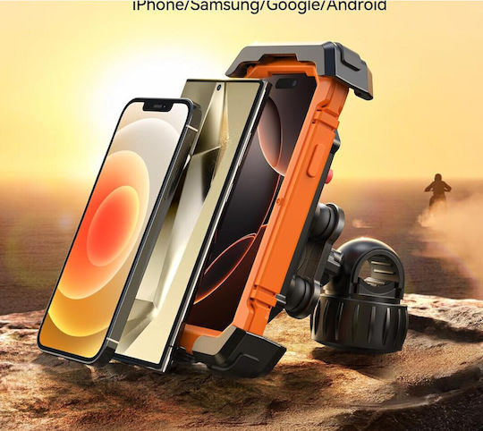 Suport pentru Telefon Mobil Bicicletă Motocicletă Reglabil 360° Rezistent la Șocuri Suporturi Anti-vibrații pentru Smartphone-uri De La 4.7 La 7 Inch Negru