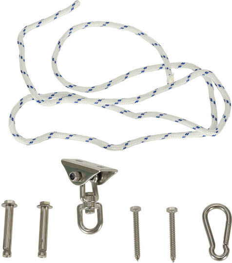 Hammock Swing Mounting Set – Ceiling Support 196 Cm Rope 360° Rotation 300 Kg