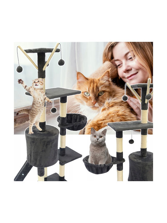 Cat Playset 51x36x138 Cm 6 Levels Sisal Toys Black