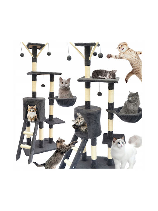 Cat Playset 51x36x138 Cm 6 Levels Sisal Toys Black