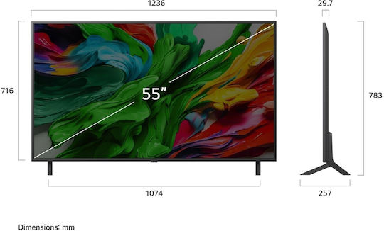 LG Smart Τηλεόραση 55" 4K UHD QNED evo AI QNED87 HDR (2025) 55QNED87A6B