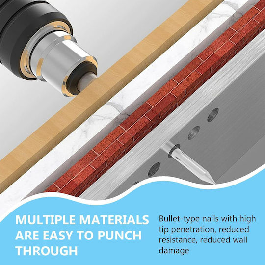 Set 200 Cuie Rotunde Fixare Cuie Manuale 7.3 Mm Durabile Rezistente la Rugină Beton Lemn Cărămidă Tencuieli Pereți Podele