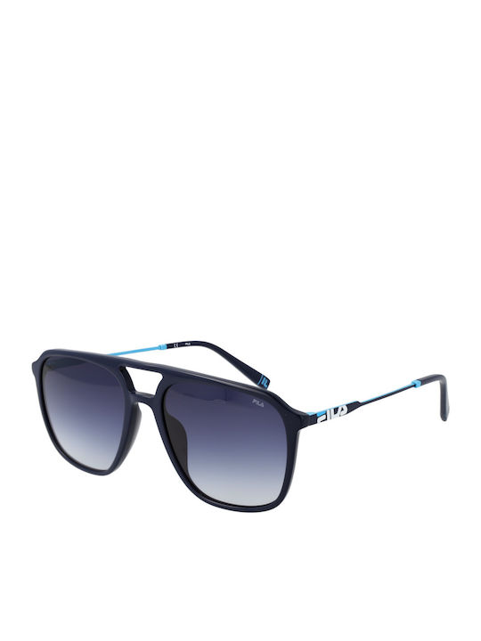 FILA Men's Sunglasses with Blue Frame and Blue Gradient Lens