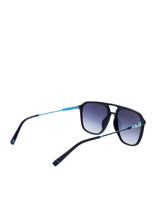 FILA Men's Sunglasses with Blue Frame and Blue Gradient Lens