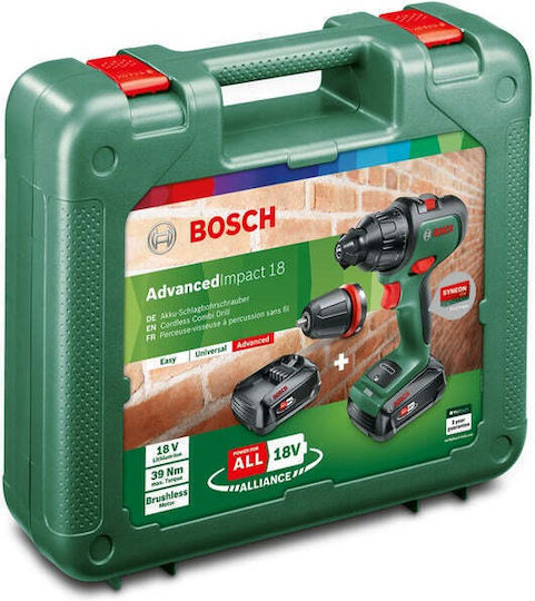 Bosch Advanced Impact 18 Percussive Drill Driver Battery Brushless 18V 2x1.5Ah