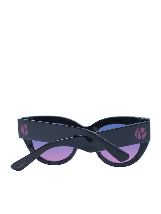 Pepe Jeans Women's Sunglasses with Black Plastic Frame and Multicolour Gradient Mirror Lens PJ7423-001