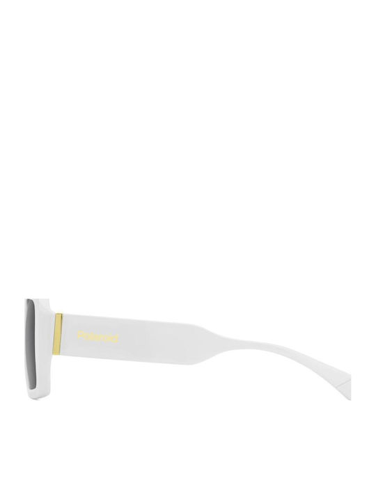 Polaroid Unisex Sunglasses with White Plastic Frame and Gray Polarized Lens PLD6223/S/X VK6/M9