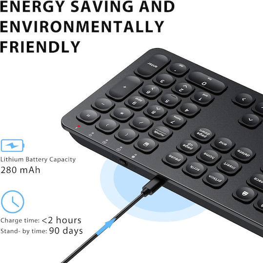 iClever E03-0131A-92 Ασύρματο Πληκτρολόγιο Αγγλικό US