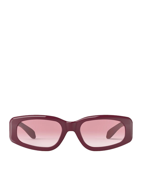 Izipizi Unisex Sunglasses with Burgundy Plastic Frame and Burgundy Lens
