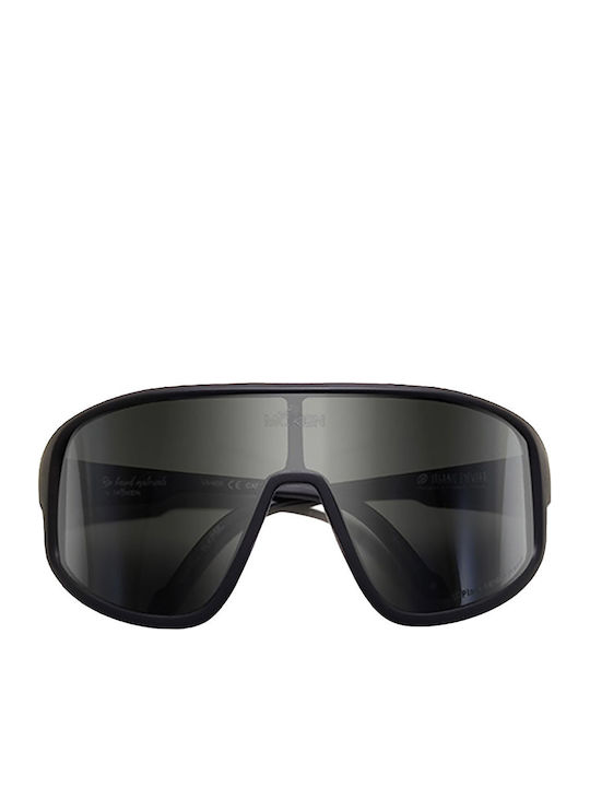 Moken Unisex Sonnenbrille mit Schwarz Gestell und Schwarz Polarisiert Linse