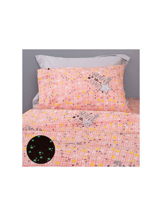 Palamaiki Cluster Set Kids Duvet Cover Single with Pillowcase Cotton Pink 170x250cm