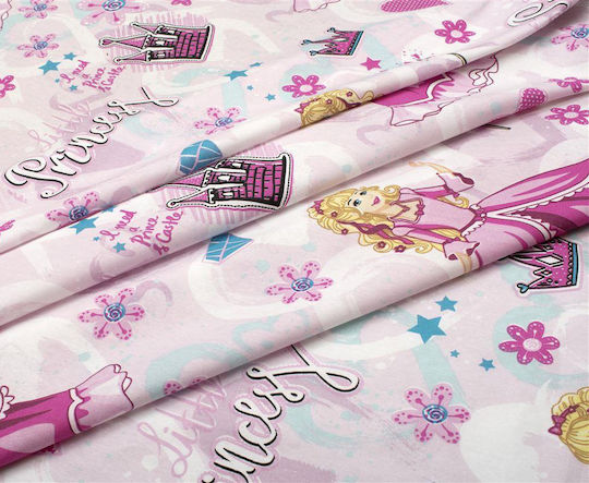 Dimcol Princess 390 Kids Duvet Cover Single Cotton Pink 160x240cm