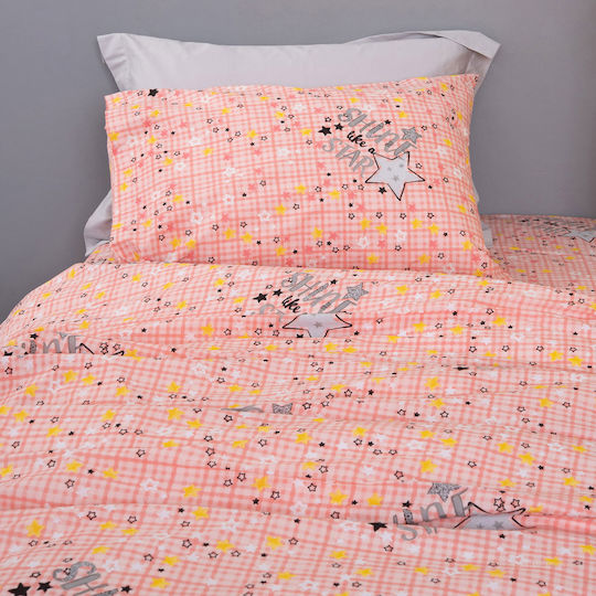 Palamaiki Cluster Set Kids Duvet Cover Single with Pillowcase Cotton Pink 170x250cm