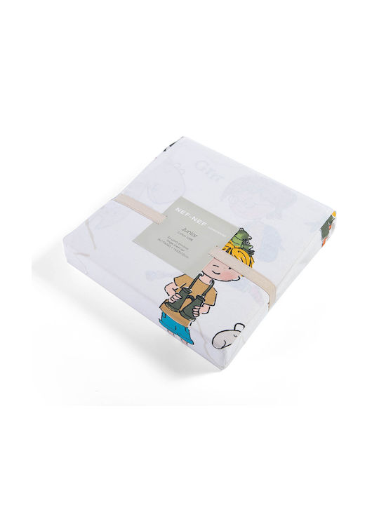 Nef-Nef Homeware Wild Bones Set Kids Duvet Cover Single with Pillowcase Cotton Ecru 160x240cm