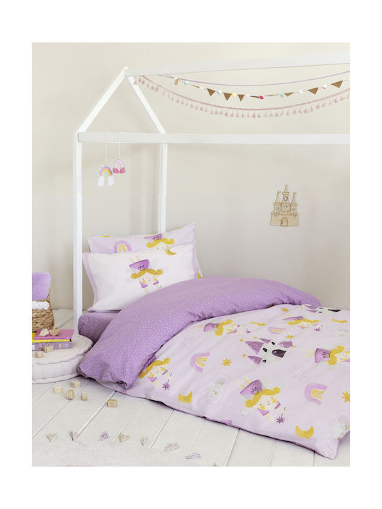 Nima Odette Set Kids Duvet Cover Single with Pillowcase Cotton Yellow 160x240cm